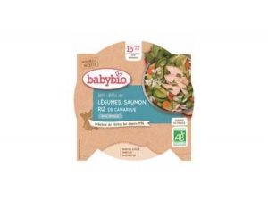 BABYBIO Menu zelenina s lososom a ryžou (260 g)