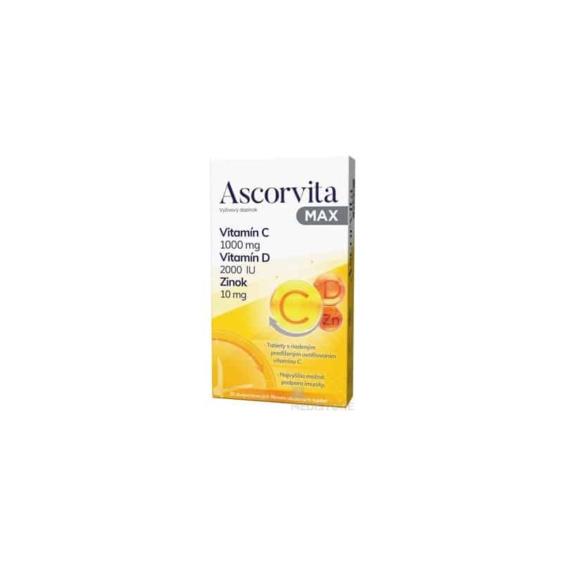 ASCORVITA MAX vitamín C, D a zinok tablety 1x30 ks - Medistore.sk