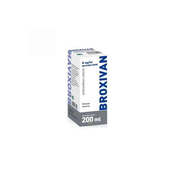 BROXIVAN 6 mg/ml perorálny roztok sol por (fľ.skl.hnedá+plast.odmer.) 1x200 ml